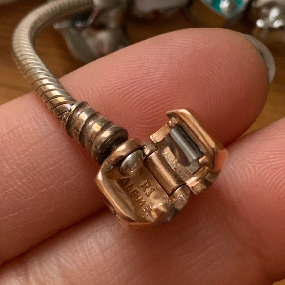 Retired Pandora Rose Clasp Bracelet Barrel Clasp w 9 Disney Lilo & Stitch Charms - Picture 11 of 11